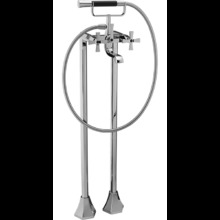 Смеситель Cisal Cherie CX0042006T напольный двухвентильный для ванны с ручной лейкой, держателем и шлангом 150 см, цвет хром