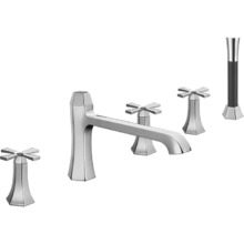 Смеситель Cisal Cherie CX0002606T на борт ванны на 5 отв., излив 210 мм, цвет хром/черный матовый