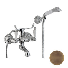 Смеситель Cisal Arcana Toscana TS00012027 настенный для ванны/душа с ручной лейкой, держателем и шлангом, бронза