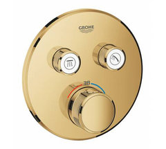 Смеситель термостатический скрытого монтажа Grohe Grohtherm SmartControl 29119GL0 для ванны и душа, внешняя часть, холодный рассвет глянец