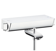 Смеситель Hansgrohe Ecostat Select 13141400 термостатический для ванны и душа, белый/хром