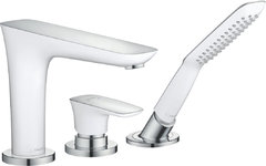 Смеситель Hansgrohe PuraVida 15432400 на борт ванны, белый/хром
