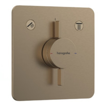 Смеситель Hansgrohe DuoTurn Q, 75414140, для ванны и душа, на 2 потребителя, шлифованная бронза