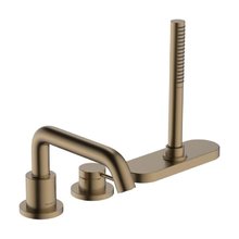 Смеситель для ванны и душа на борт ванны Hansgrohe Tecturis S 73447140, цвет шлифованная бронза