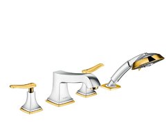 Смеситель Hansgrohe Metropol Classic 31441090 для ванны на 4 отверстия, хром/золото