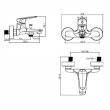 Смеситель для ванны и душа Jacob Delafon Elite, хром, E32909-CP