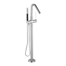 Смеситель Jacob Delafon Stillness для ванны и душа со шлангом и держателем и установочной базой, E97344-CP/97906D-NF