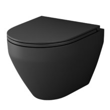 Подвесной унитаз Am.Pm Spirit V 2.0 FlashClean безободковый, крышка микролифт, черный матовый, C701700MBSC