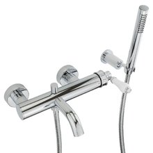 Cмеситель Migliore Ermitage Mini 28588 для ванны и душа, с душевым гарнитуром, цвет хром/белый