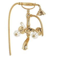 Cмеситель Migliore Olivia 19028 для ванны и душа с гарнитуром, золото, ручки декор золото