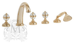 Смеситель Migliore CRistalia для ванны/душа на 5 отверстий, золото, 27182