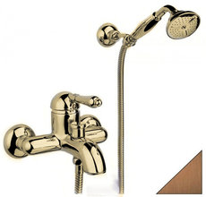 Смеситель Nicolazzi P.M. Blanc 3401DB76 для ванны/душа, состаренная бронза, ручка белая керамика