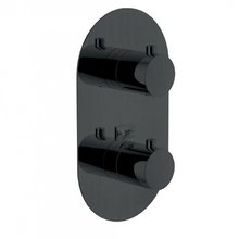 Смеситель Nobili Live WE00102/TFLP для ванны и душа, термостатический, на 2 потребителя, Diamond smoke PVD, цвет черный глянцевый