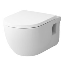 Подвесной унитаз безободковый AM.PM Like C801701SC, с сиденьем микролифт, цвет белый
