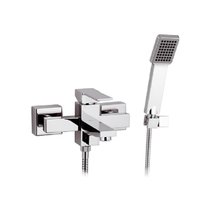 Смеситель Remer Qubika Q02 для ванны и душа, с душевым гарнитуром, цвет хром