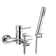 Смеситель Remer Minimal N02 для ванны и душа, с душевым гарнитуром, цвет хром