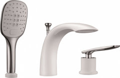 Смеситель Timo Helmi 4010/00Y-16 chrome white для ванны, на борт ванны, белый