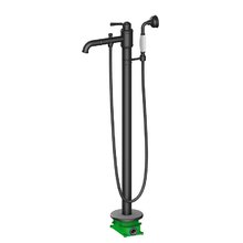 Смеситель напольный Timo Arisa 5300/03Y-CR, для ванны и душа, цвет чёрный матовый