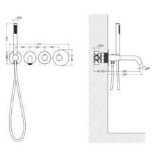 Смеситель для ванны и душа Timo Saona 2324/17YSM, цвет золото матовое