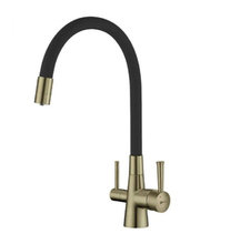 Смеситель Lemark Comfort LM3075B для кухонной мойки, с подключением к фильтру питьевой воды, бронза/черный