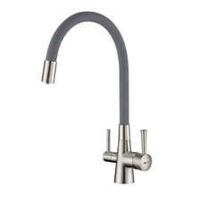 Смеситель Lemark Comfort LM3075BN для кухонной мойки, с подключением к фильтру питьевой воды, никель