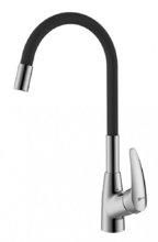 Смеситель Lemark Linara LM0415C-Black для кухонной мойки, с гибким изливом, хром