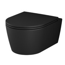 Подвесной безободковый унитаз Am.Pm Func C8F1700MBSC FlashClean, с сиденьем микролифт, черный матовый