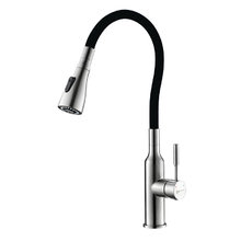 Смеситель Lemark Expert LM5082S-Black для кухни с гибким изливом, хром/черный