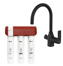 Смеситель для кухонной мойки Lemark Ursus LM7261BL086, с фильтром Optima, черный матовый