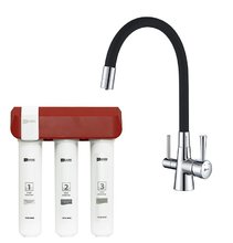 Смеситель для кухонной мойки Lemark Comfort LM3075C086, с фильтром Optima, хром/черный