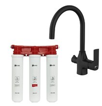Смеситель для кухонной мойки Lemark Ursus LM7261BL085, с фильтром Basic, черный матовый