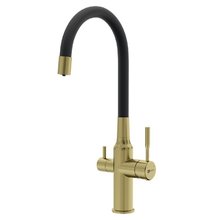 Смеситель для кухонной мойки Lemark Expert LM5083LGN-Black, с подключением к фильтру с питьевой водой, золото/черный