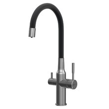 Смеситель для кухонной мойки Lemark Expert LM5083GMN-Black, с подключением к фильтру с питьевой водой, графит/черный