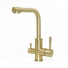 Смеситель для кухонной мойки Lemark Expert LM5061LGN, с подключением к фильтру с питьевой водой, золото светлое