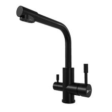 Смеситель для кухонной мойки Lemark Expert LM5061BL, с подключением к фильтру с питьевой водой, черный