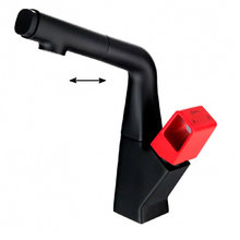 Смеситель Lemark Soul LM6008BR для кухонной мойки, с вытяжным изливом, черный/красный