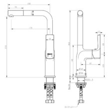 Смеситель Lemark Ursus LM7205BLR для кухонной мойки, цвет черный с золотом