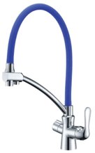 Смеситель Lemark Comfort LM3070C-Blue для кухонной мойки, с подключением к фильтру, хром/синий
