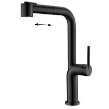 Смеситель для кухонной мойки BelBagno, с выдвижным изливом, черный матовый, BB-LAM60-NERO