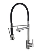 Кухонный смеситель BelBagno BB-LAM50-IN с поворотным и гибким изливом, сатин