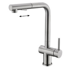 Смеситель для кухонной мойки BelBagno, с выдвижным изливом, сатин, BB-LAM35-IN