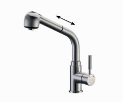 Смеситель WasserKRAFT WERN 4266 для кухни с выдвижным изливом, матовый хром