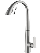 Смеситель для кухонной мойки WasserKRAFT, с выдвижной лейкой, нержавеющая сталь, A8617