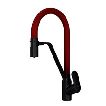 Смеситель Am.Pm Like F8007828 для кухонной мойки, с подключением к фильтру, гибкий излив, цвет черный/красный