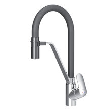 Смеситель для кухни Am.Pm Like F8007802 с каналом для питьевой воды, гибкий излив, черный/хром