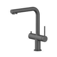 Смеситель Aquatek Европа AQ1385BGM, для кухонной мойки, с подключением к фильтру, черный хром шлифованный