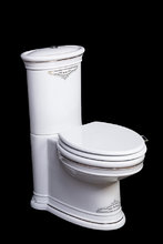 Напольный унитаз Boheme Puro 959-CR с бачком, с узором Chrome, белый, хром