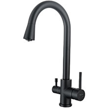 Смеситель для кухонной мойки Aquatek с подключением к фильтру, цвет черный матовый, AQ1085MB