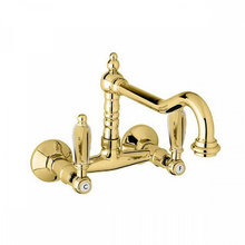 Смеситель Cezares FIRST-LLP-03/24-M для кухни, золото 24 карат, ручки металл