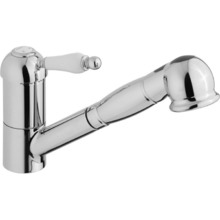 Смеситель Cisal однорычажный на 1 отверстие для кухни с вытяжным душем, излив 232 мм, цвет хром, EM00257021